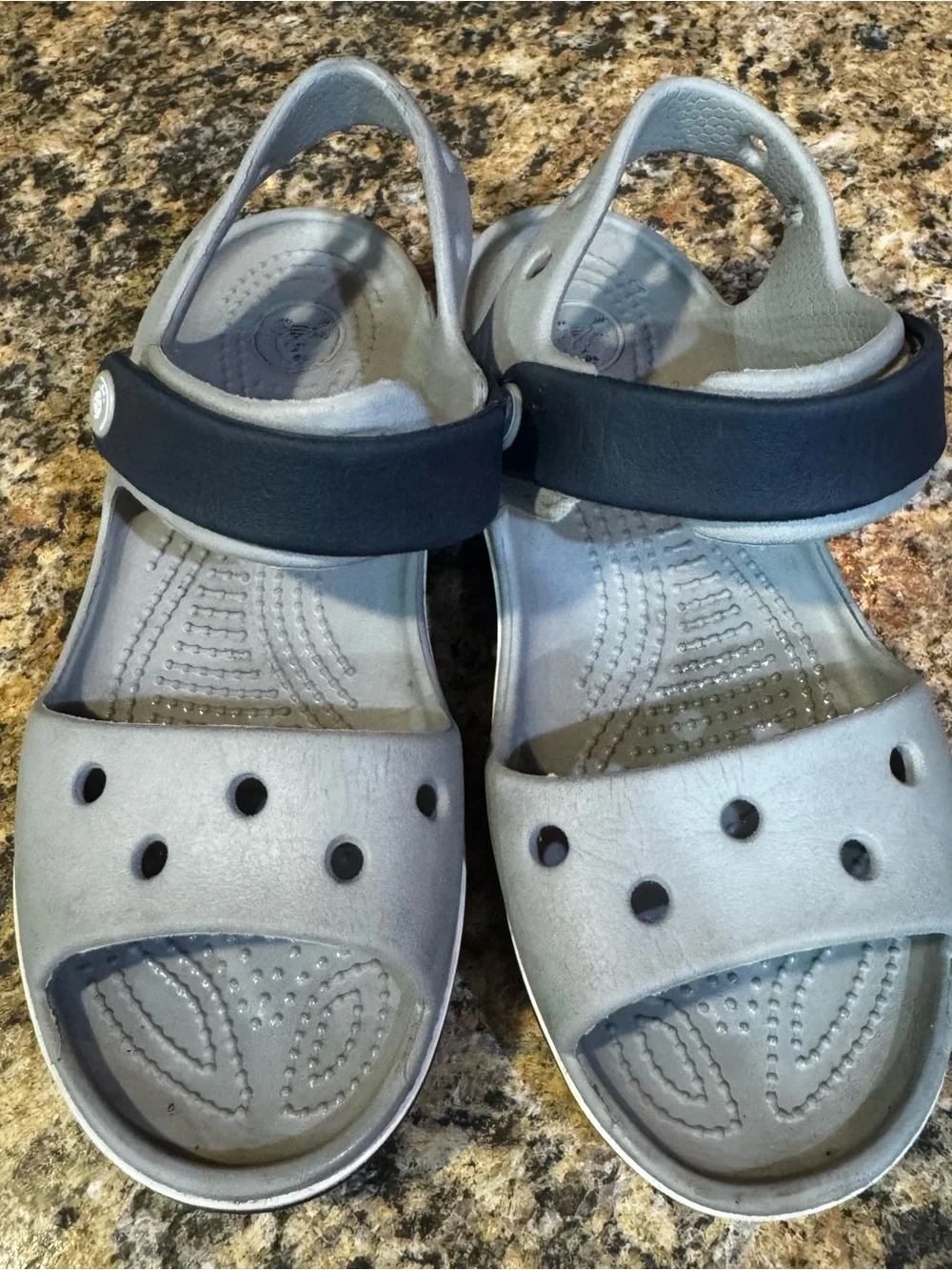 Crocs Youth Kid's C13 Crocband Cruiser Sandals Gray Blue Fisherman Shoes Water